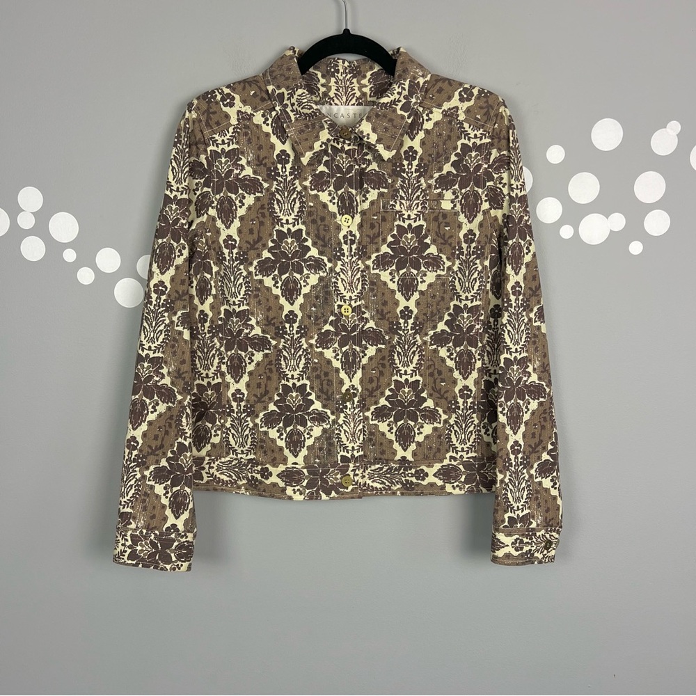 Doncaster Paisley Floral Denim Jacket Size 10